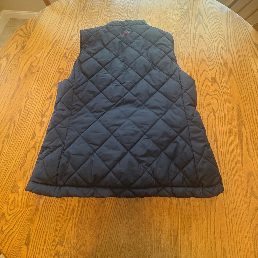 Joules Navy Blue Polka Dot Quilted Reversible Puffer Vest US 10 EUC - Picture 6 of 11